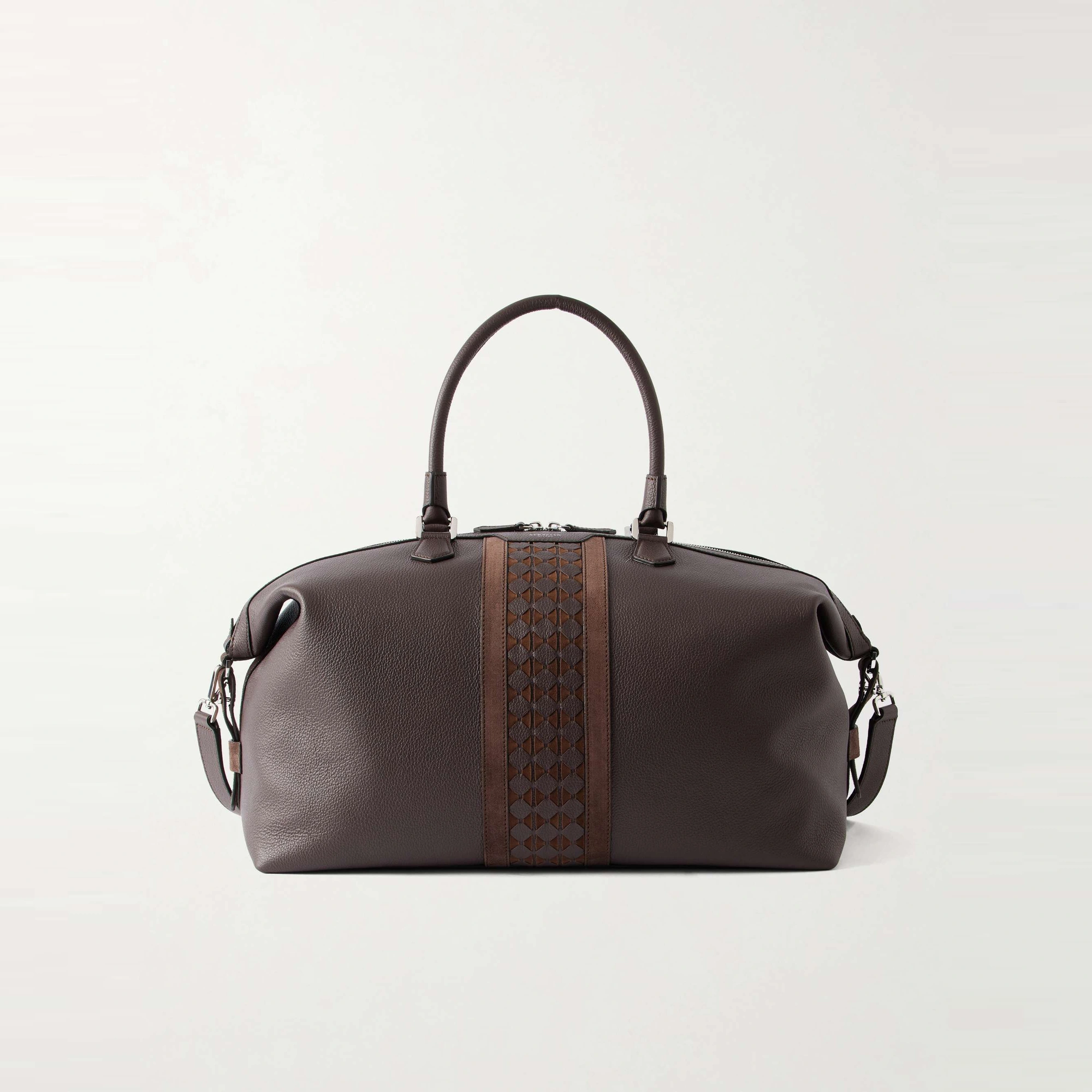 Serapian Mosaico-Detailed Leather Weekend Bag